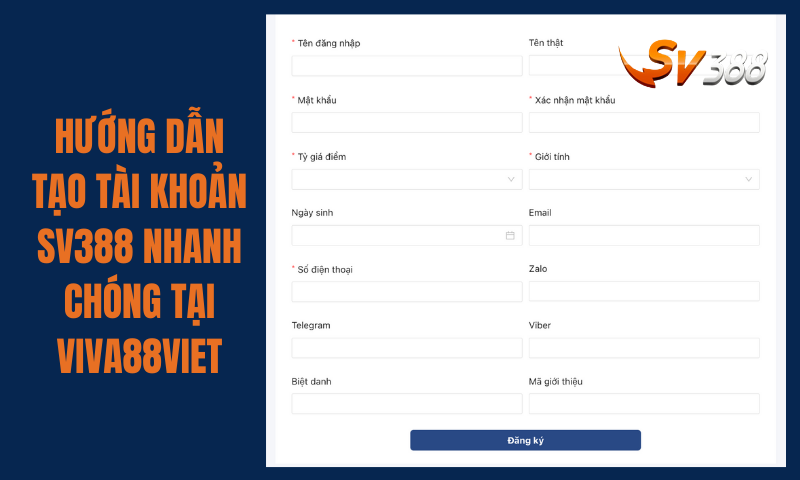 Hướng dẫn tạo tài khoản SV388 nhanh chóng tại Viva88viet